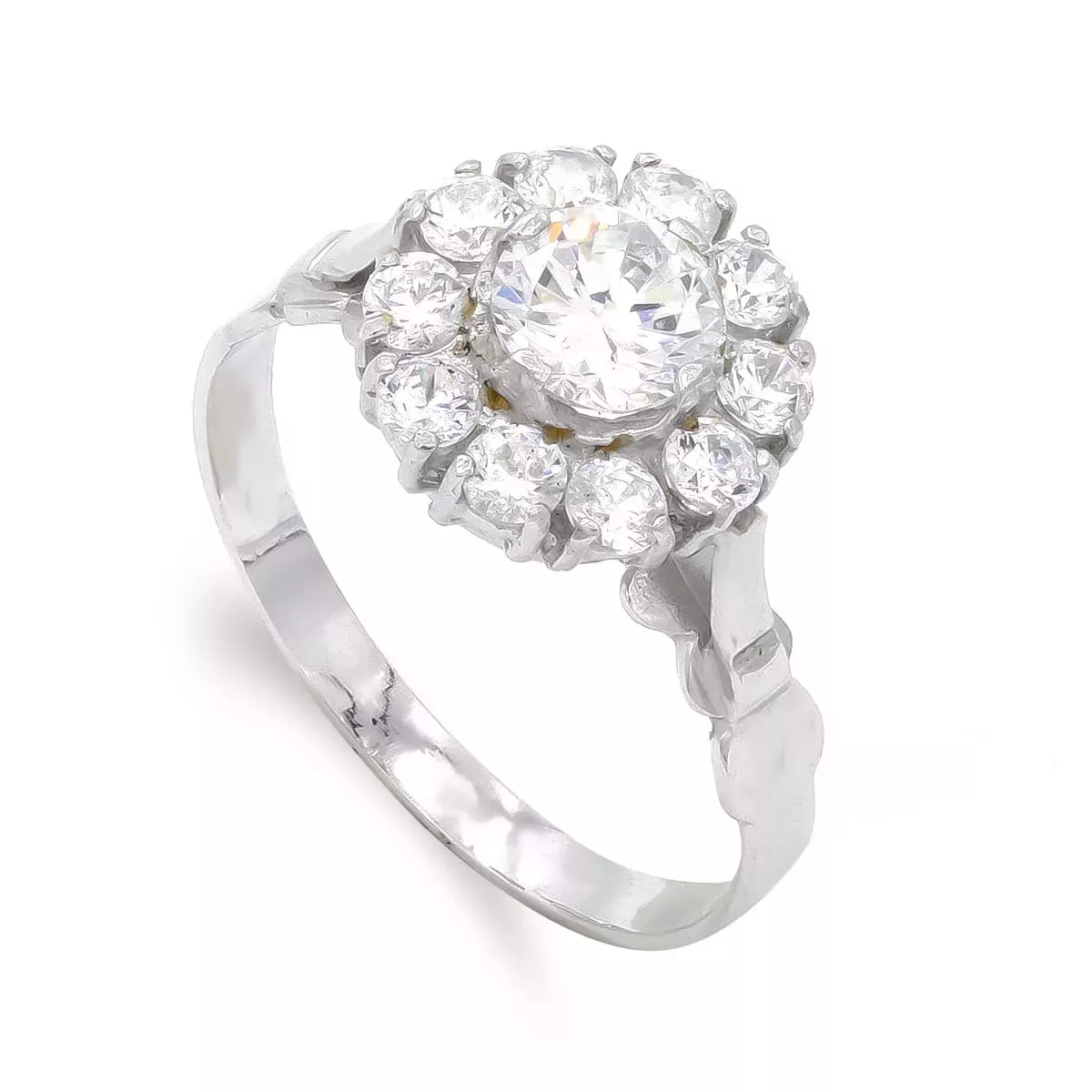 18K SORTIJA ORO BLANCO CUAJO CON CIRCONITAS. ANCHO: 11 MM 2