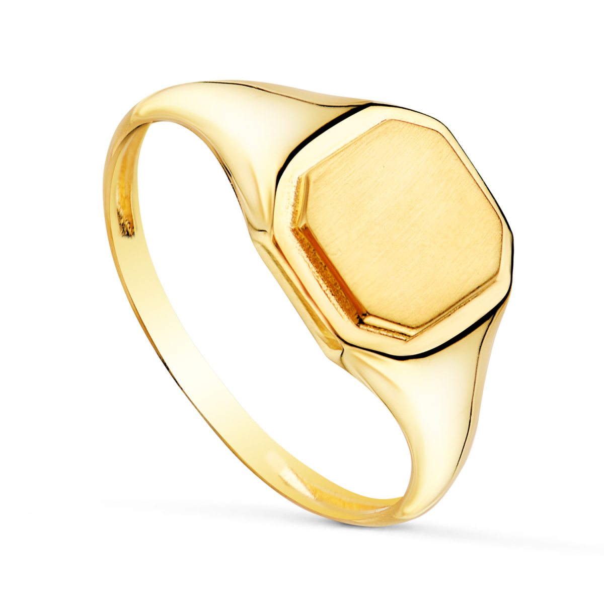 18K SELLO ORO AMARILLO MACIZO SIN FORRAR OCTOGONAL. ZONA DE GRABADO: 8X8 MM 3