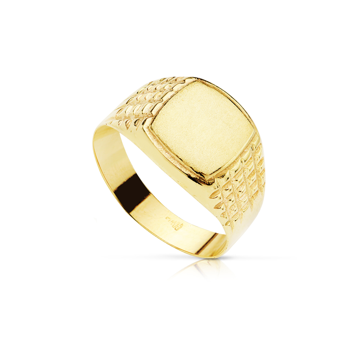 18K SELLO ORO AMARILLO HUECO RECTANGULAR ZONA GRADADO: 10X9 MM 2