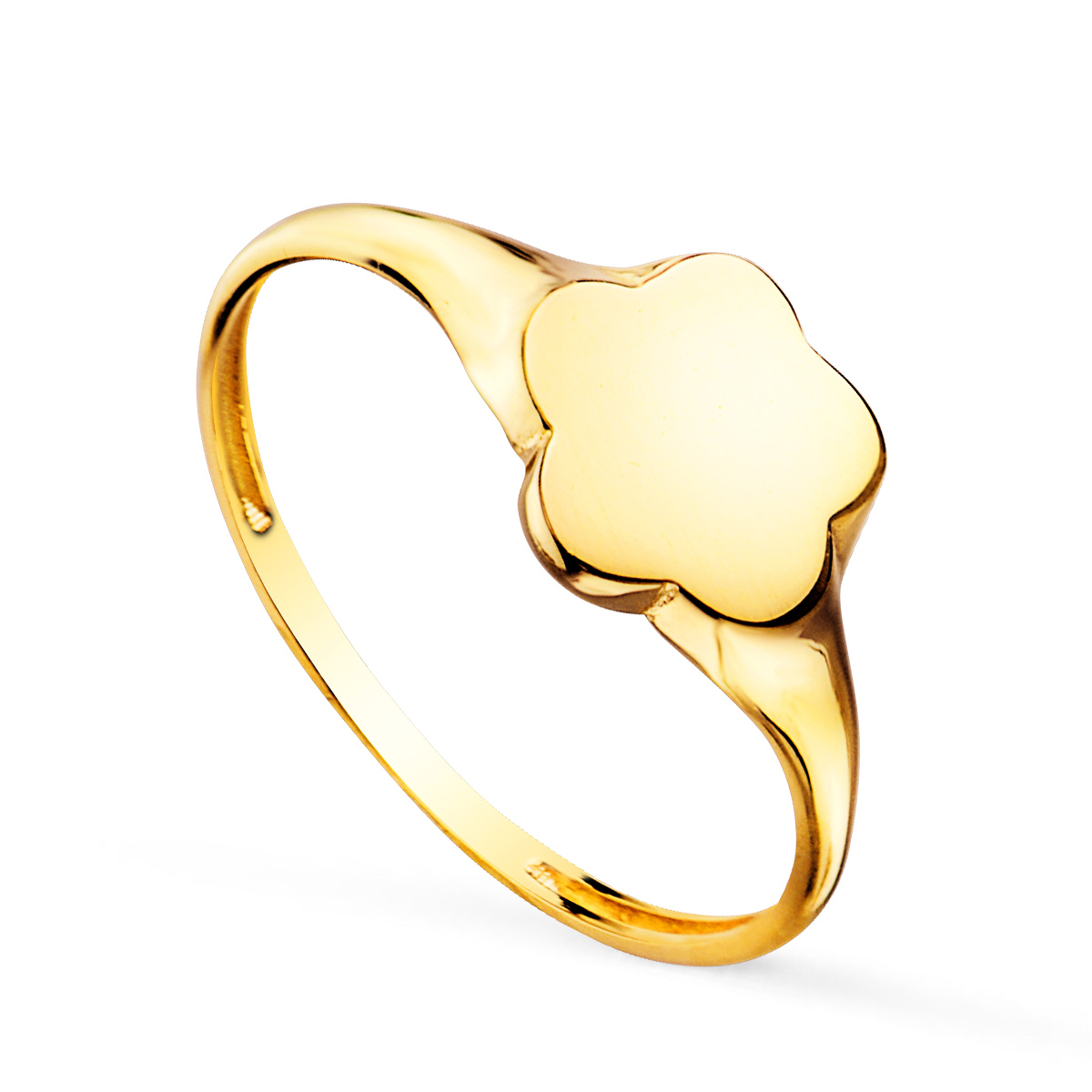 18K SELLO ORO AMARILLO FORMA FLOR. ZONA GRABADO: 9 X 8 MM 1