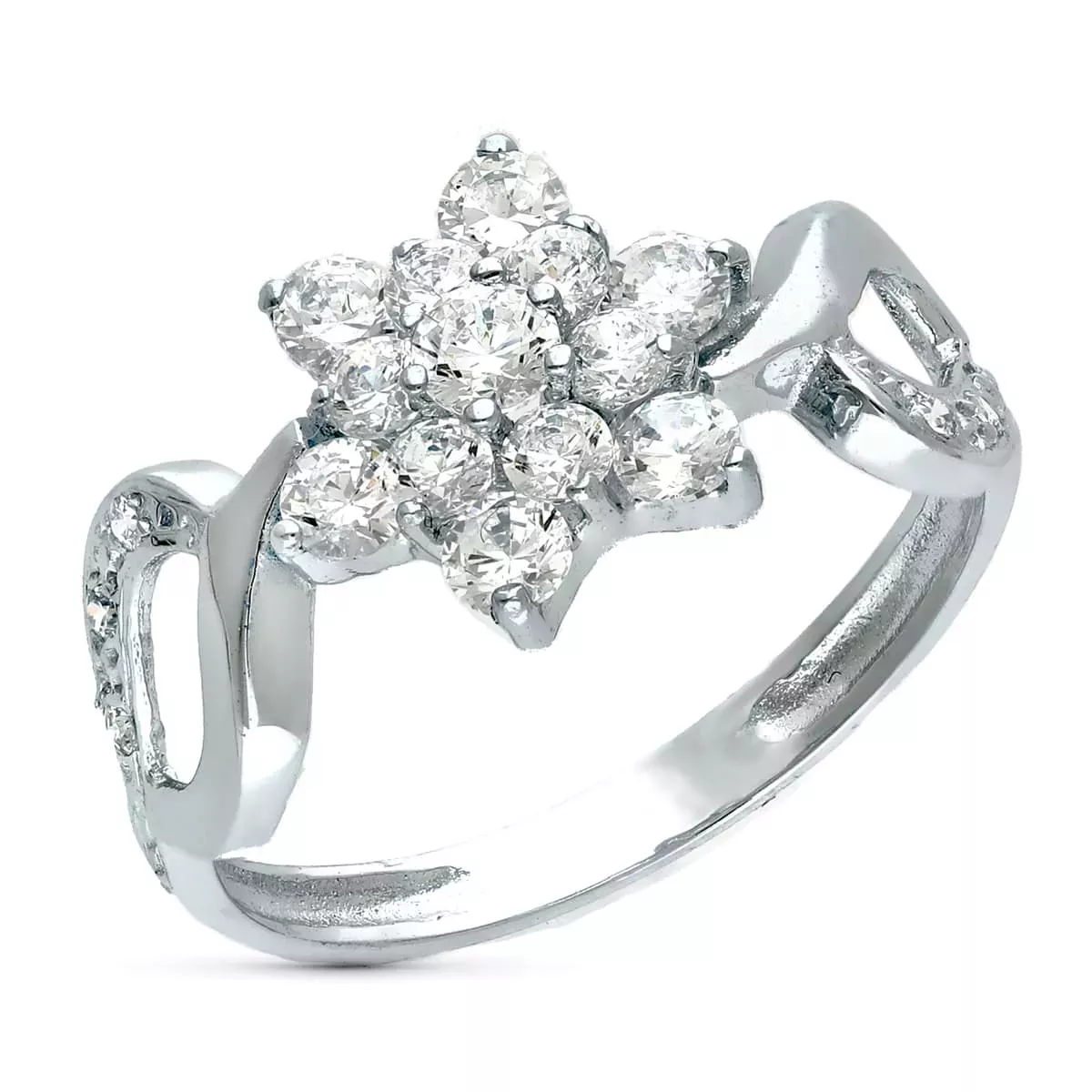 18K SORTIJA ORO BLANCO CUAJO CON CIRCONITAS. ANCHO 10 MM 2