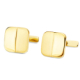 18K GEMELOS ORO AMARILLO CUADRADOS MATE Y BRILLO 14X14 MM CIERRE RIGIDO OSCILANTE 5