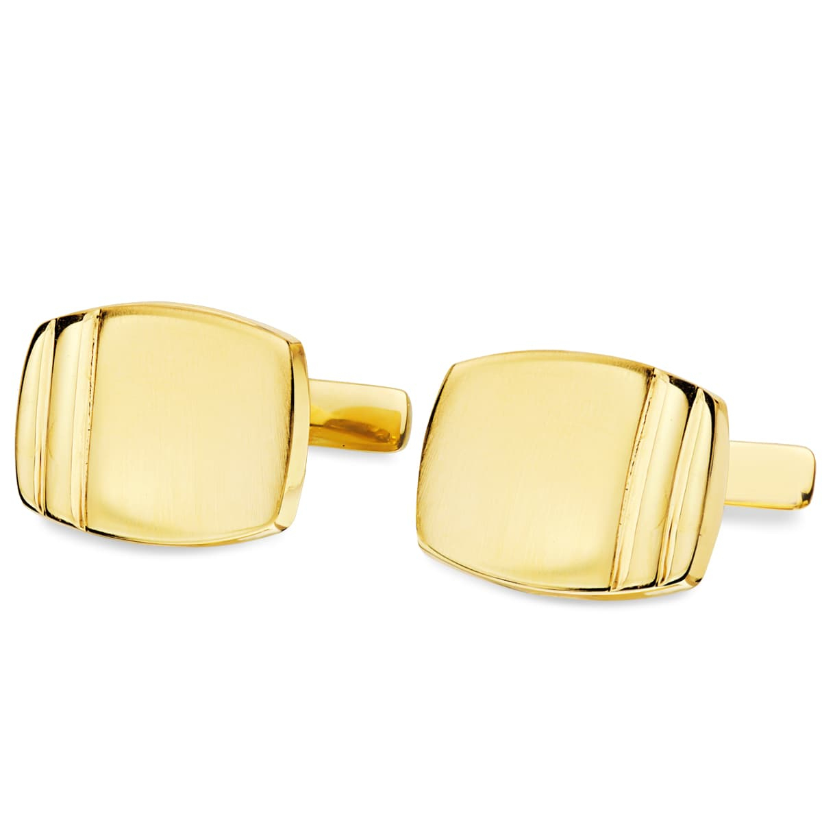 18K GEMELOS ORO AMARILLO TONEL MATE Y BRILLO 17X13 MM CIERRE RIGIDO OSCILANTE 4