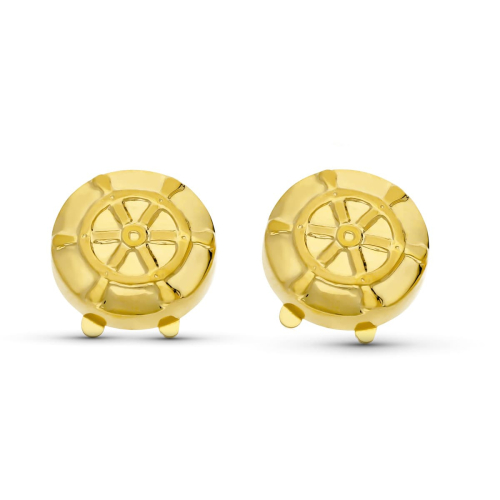 18K GEMELOS CUBREBOTON ORO AMARILLO TIMON 15 MM 4