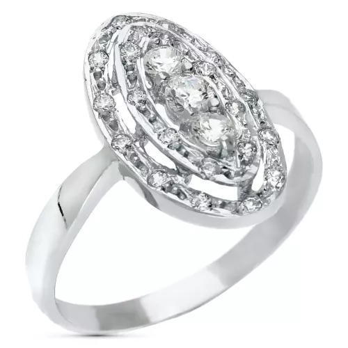 18K SORTIJA ORO BLANCO LANZADERA CON CIRCONITAS. ANCHO: 18 MM 2