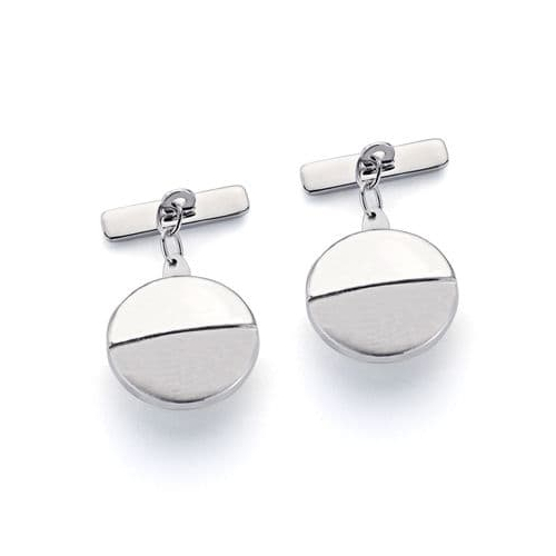 18K GEMELOS ORO BLANCO MATE Y BRILLO 15X15 MM 4