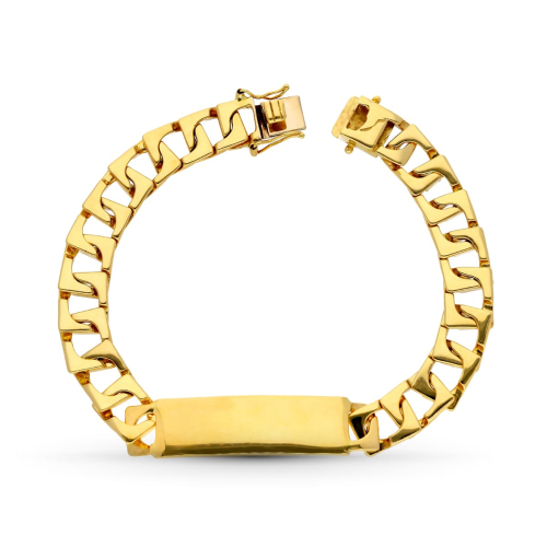 18K ESCLAVA ORO AMARILLO MACIZA 22 CM 9 MM 45