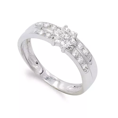 18K SORTIJA ORO BLANCO Y CIRCONITAS. ANCHO: 6 MM 3