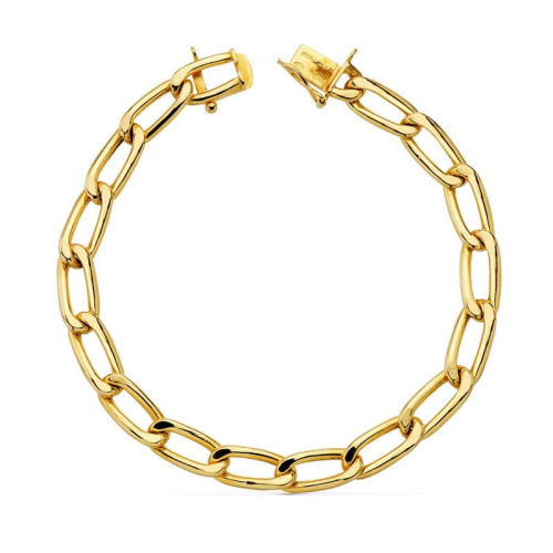 18K PULSERA ORO AMARILLO BILBAO HUECA 22 CM 13,10gr