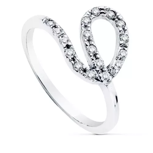 18K SORTIJA ORO BLANCO LAZO CON CIRCONITAS. ANCHO: 11 MM 3