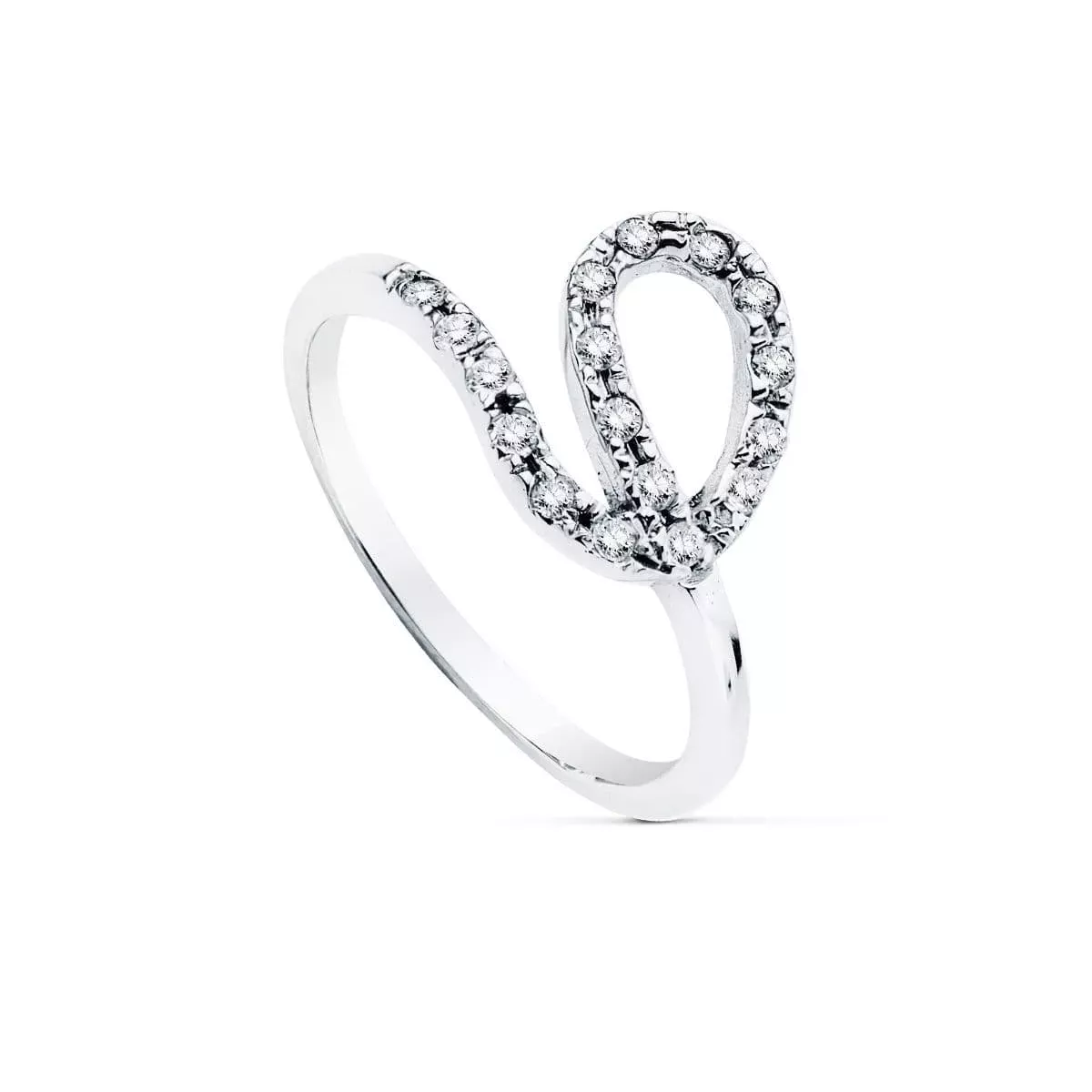 18K SORTIJA ORO BLANCO LAZO CON CIRCONITAS. ANCHO: 11 MM 3