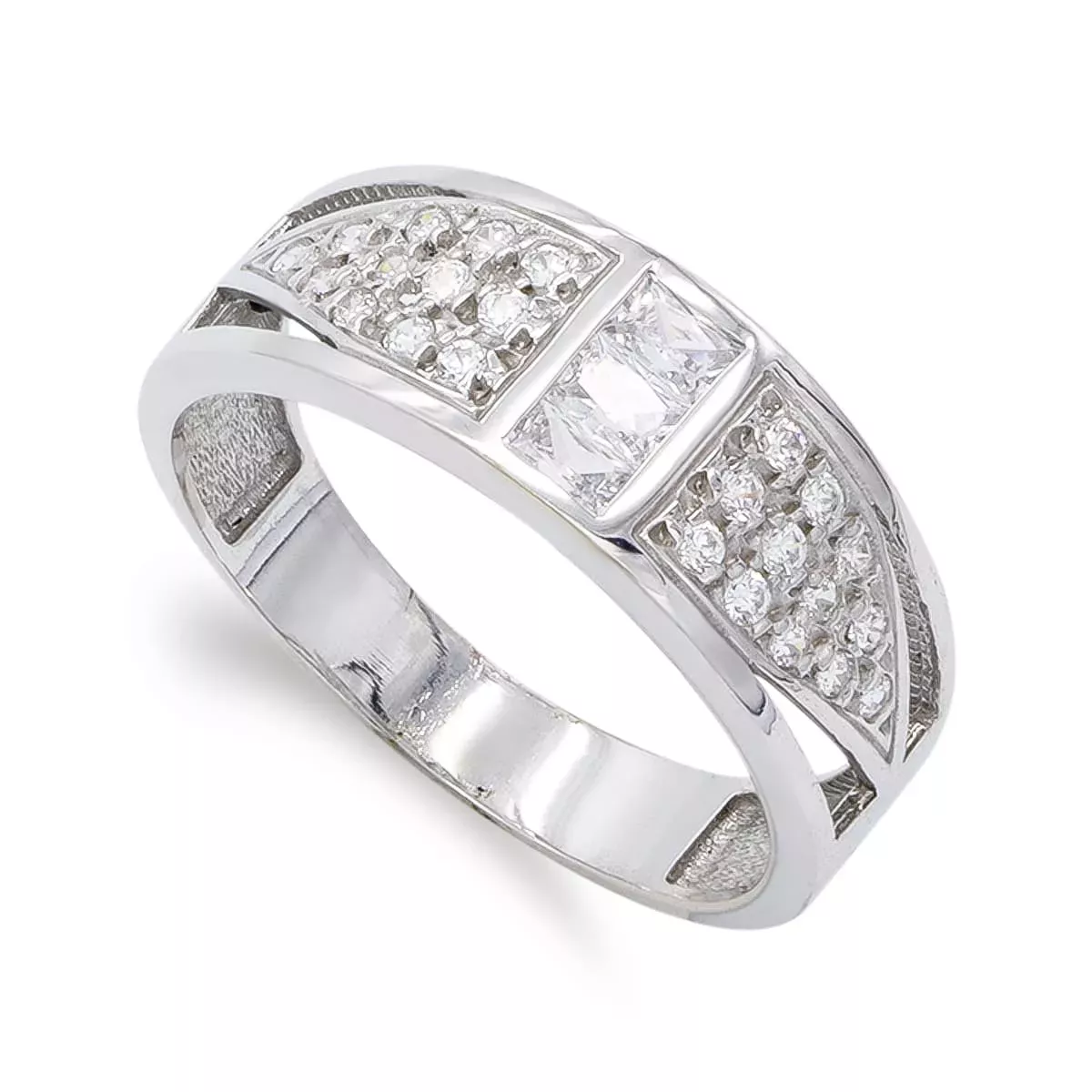 18K SORTIJA ORO BLANCO CON CIRCONITAS. ANCHO: 7 MM 3