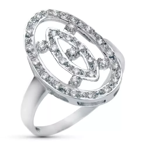 18K SORTIJA ORO BLANCO MOTIVO LANZADERA 21X14 MM CON CIRCONITAS. ANCHO: 21 MM 3