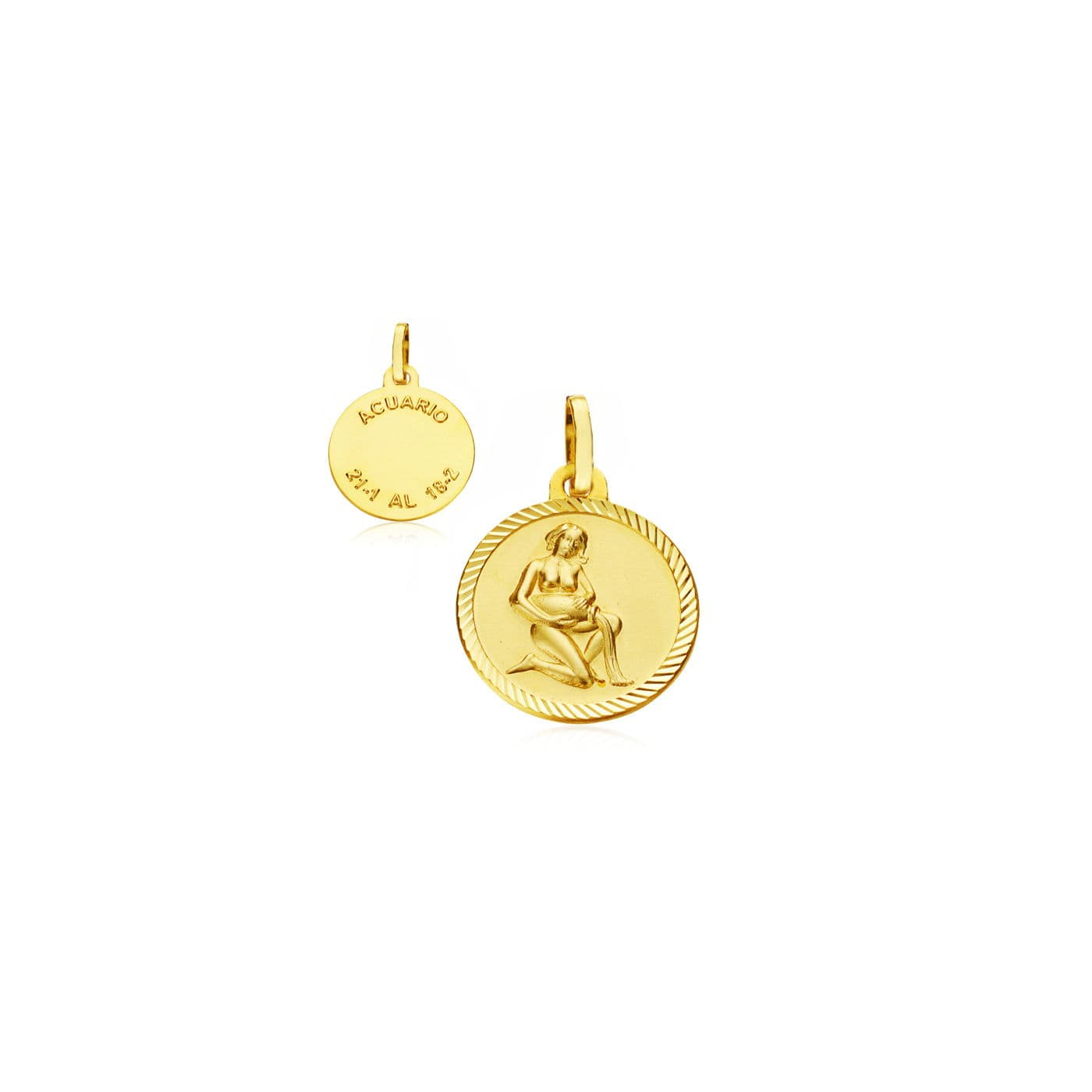 18K HOROSCOPO ORO AMARILLO ACUARIO 20 MM 2