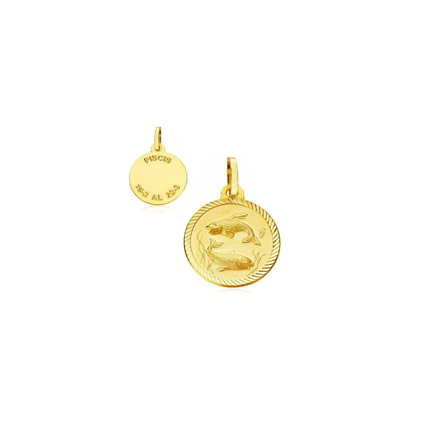 18K HOROSCOPO ORO AMARILLO PISCIS 20 MM 2