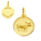 18K PLACA HOROSCOPO ORO AMARILLO TAURO 16 MM 1