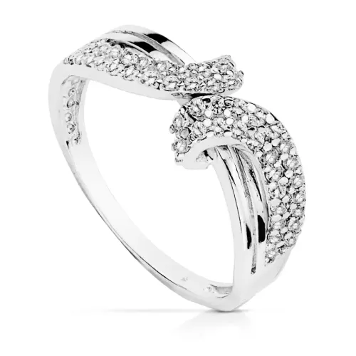 18K SORTIJA ORO BLANCO LAZO CON CIRCONITAS. ANCHO: 7 MM 3