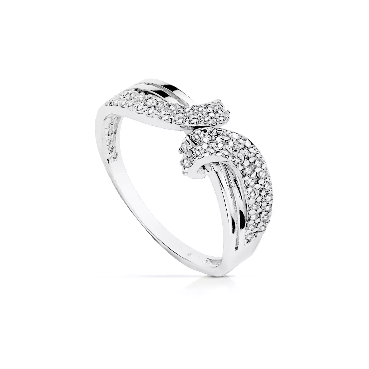 18K SORTIJA ORO BLANCO LAZO CON CIRCONITAS. ANCHO: 7 MM 3