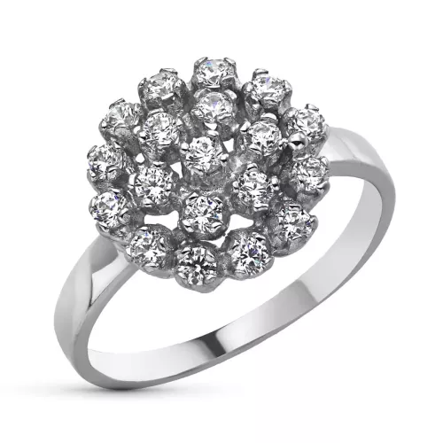 18K SORTIJA ORO BLANCO CUAJO CON CIRCONITAS. ANCHO 13 MM 3