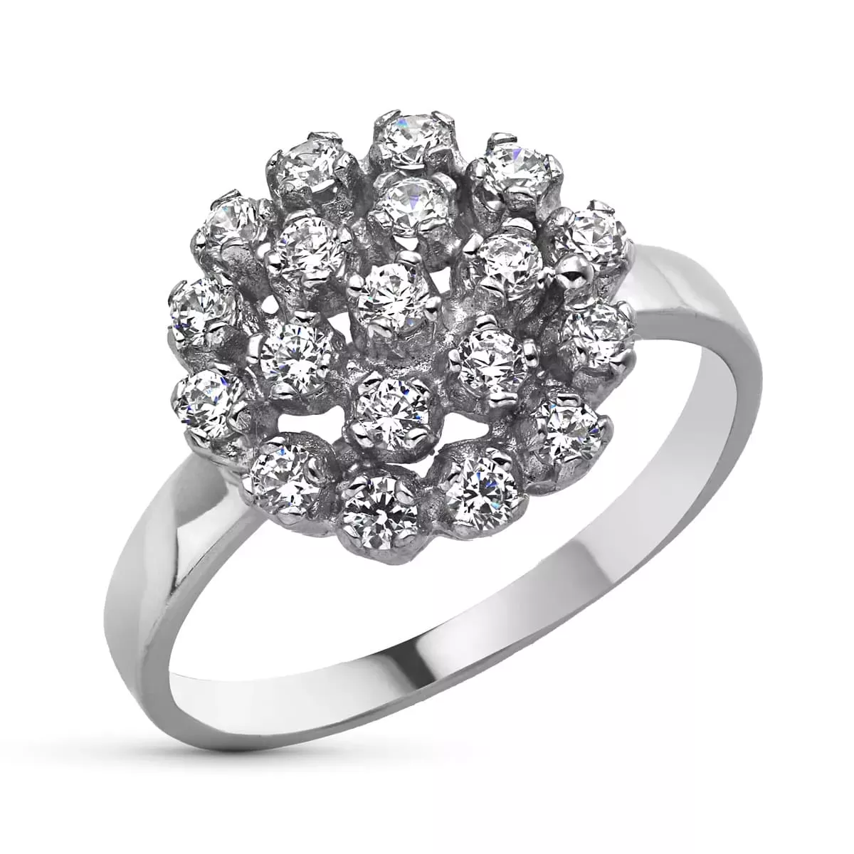 18K SORTIJA ORO BLANCO CUAJO CON CIRCONITAS. ANCHO 13 MM 3