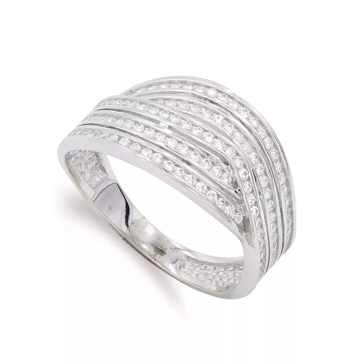 18K SORTIJA ORO BLANCO CON CIRCONITAS. ANCHO: 10