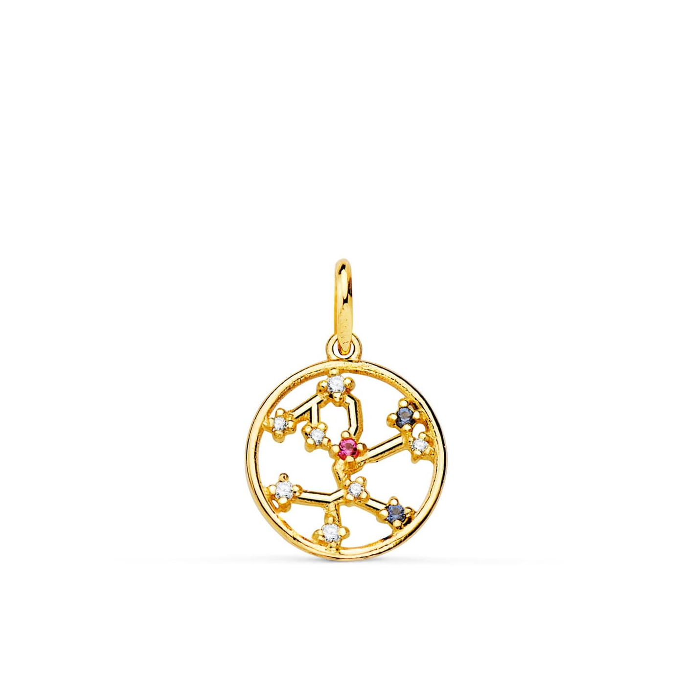 18K HOROSCOPO ORO AMARILLO SAGITARIO CONSTELACIONES CIRCONITA 12 MM 0