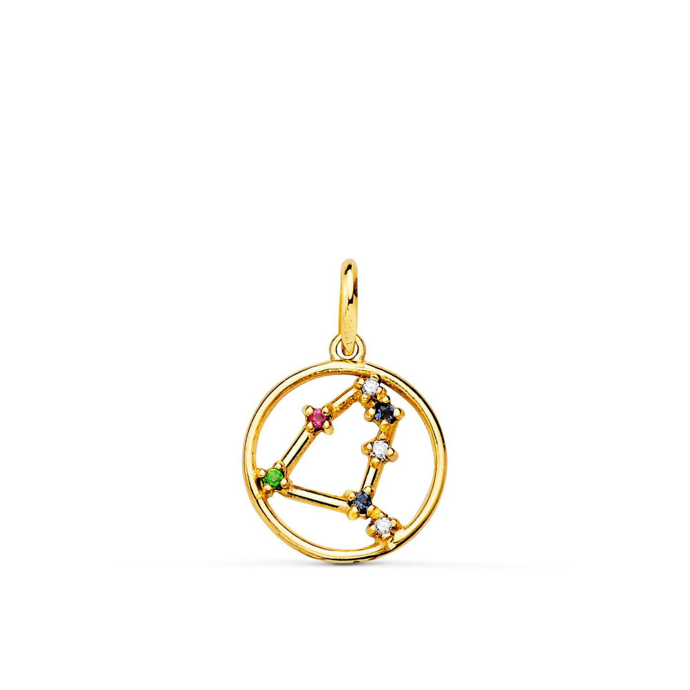 18K HOROSCOPO ORO AMARILLO CAPRICORNIO CONSTELACIONES CIRCONITA 12 MM 0