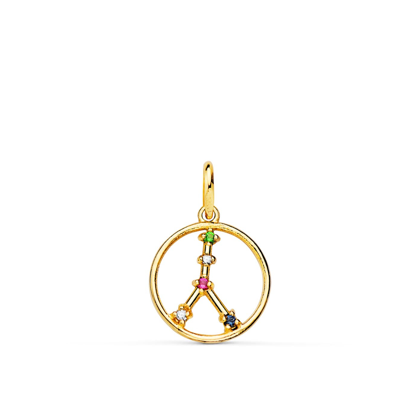 18K HOROSCOPO ORO AMARILLO CANCER CONSTELACIONES CIRCONITA 12 MM 0