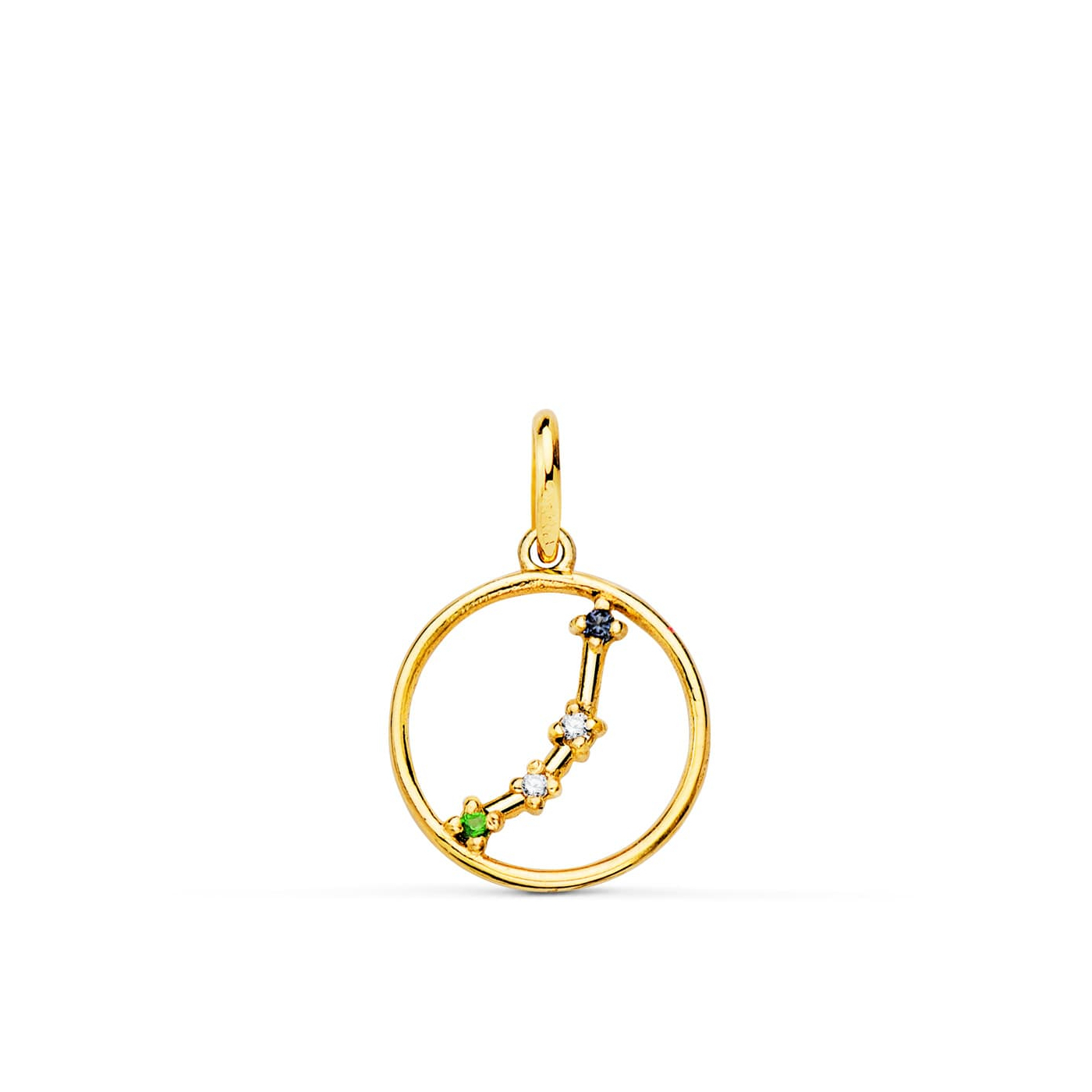 18K HOROSCOPO ORO AMARILLO ARIES CONSTELACIONES CIRCONITA 12 MM 0