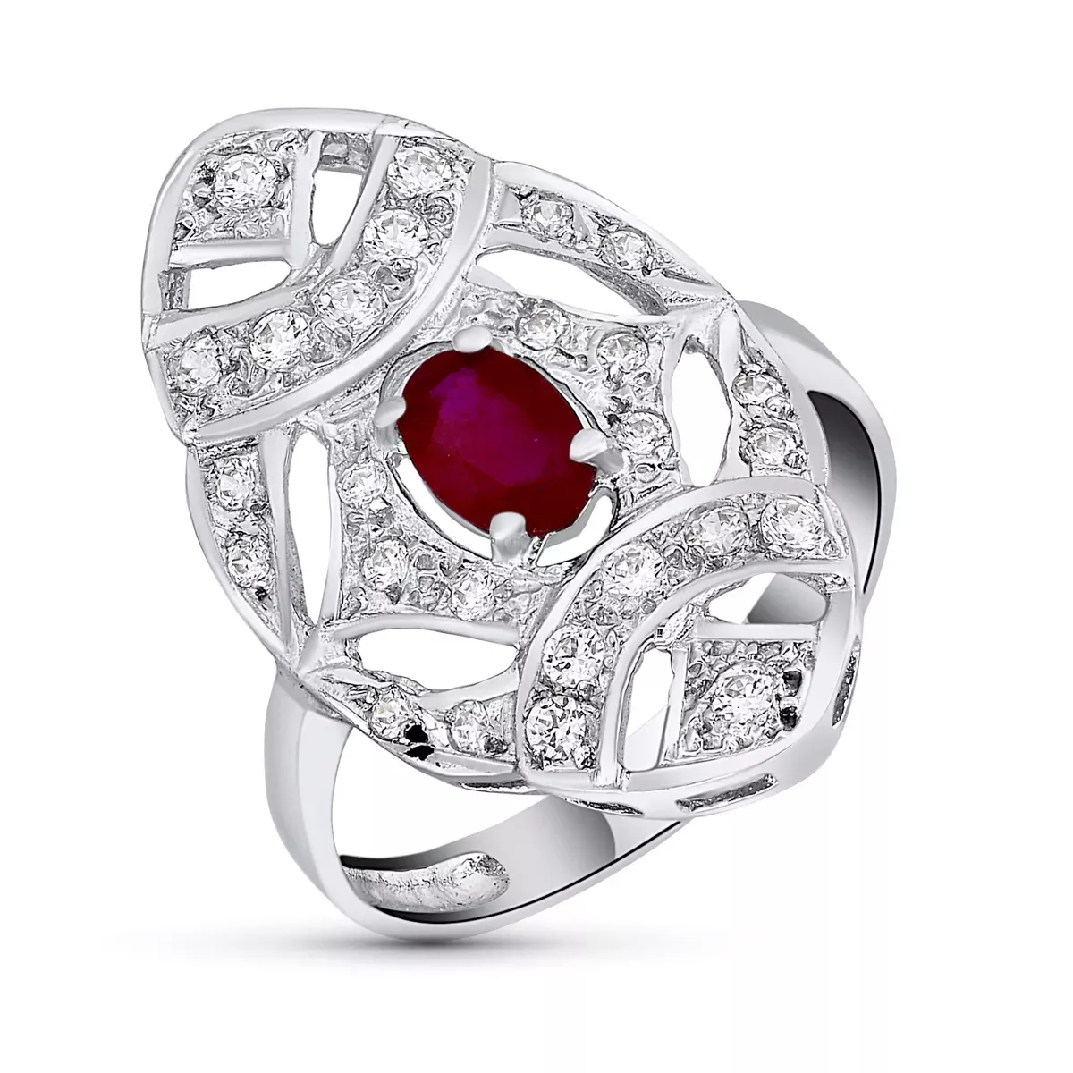 18K SORTIJA ORO BLANCO LANZADERA PIEDRA FINA Y CIRCONITAS. ANCHO: 24 MM 3