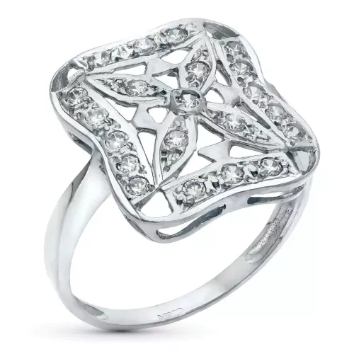 18K SORTIJA ORO BLANCO MOTIVO LANZADERA 17 X 15