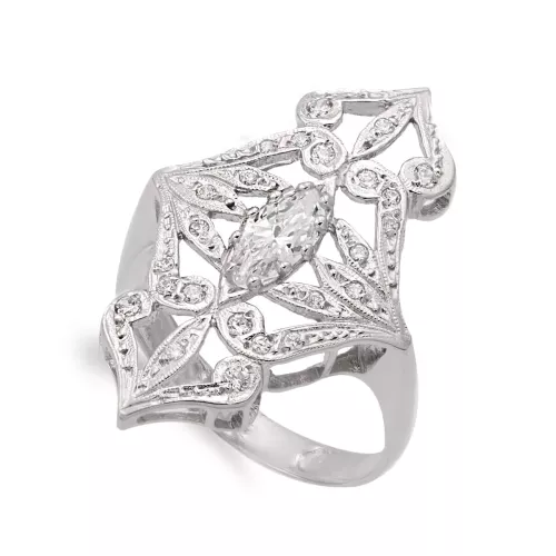 18K SORTIJA ORO BLANCO LANZADERA CON CIRCONITAS. ANCHO: 29 MM 4