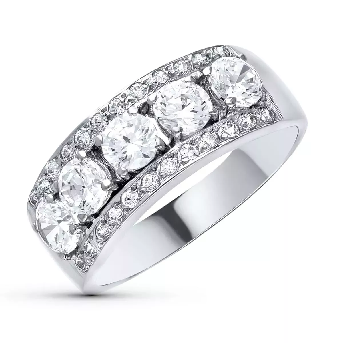 18K SORTIJA ORO BLANCO CON CIRCONITAS. ANCHO 7 MM 4