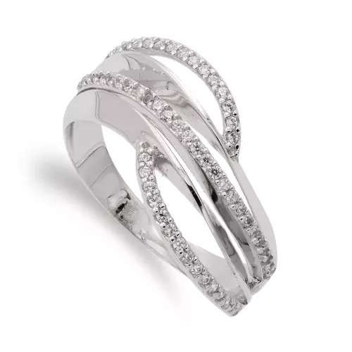 18K SORTIJA ORO BLANCO CON CIRCONITAS. ANCHO: 10 MM 4