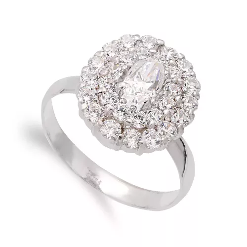 18K SORTIJA ORO BLANCO CUAJO CON CIRCONITAS. ANCHO: 14 MM 4