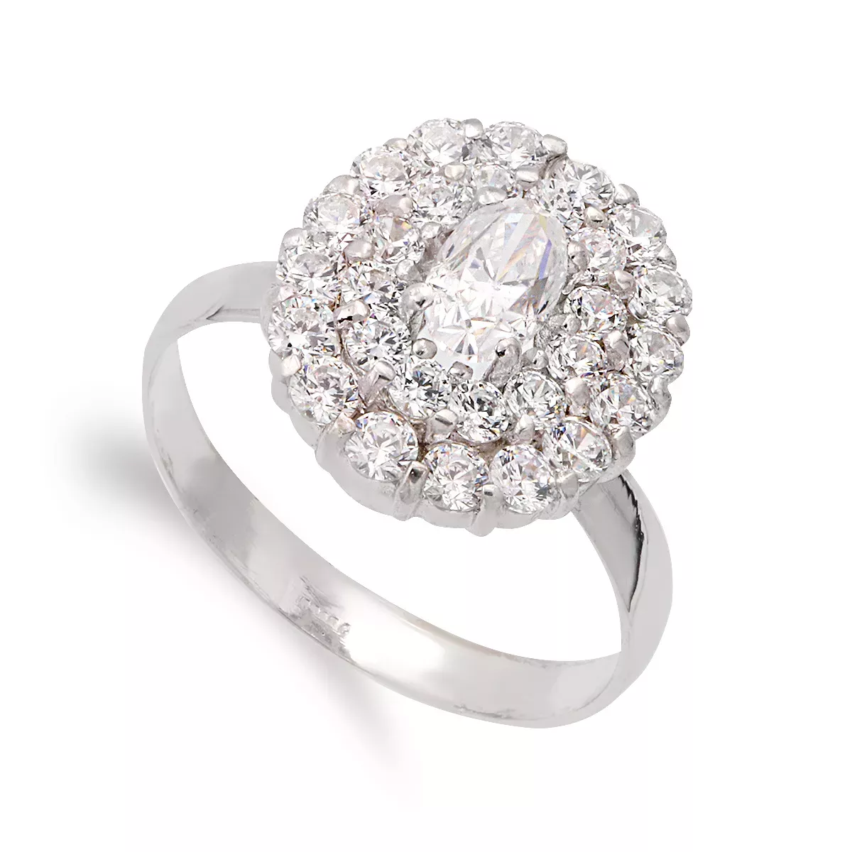 18K SORTIJA ORO BLANCO CUAJO CON CIRCONITAS. ANCHO: 14 MM 4