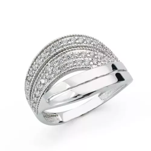 18K SORTIJA ORO BLANCO CON CIRCONITAS. ANCHO: 14 MM 4