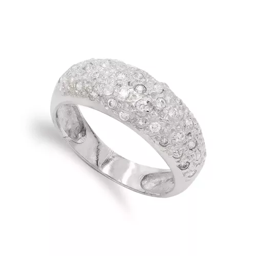 18K SORTIJA ORO BLANCO CON CIRCONITAS. ANCHO: 7