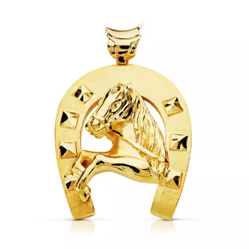 9K COLGANTE ORO AMARILLO HERRADURA CABALLO 40X35 MM 19