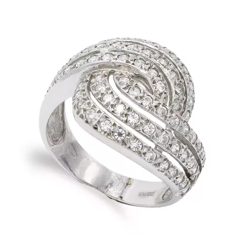 18K SORTIJA ORO BLANCO BANDAS Y CIRCONITAS. ANCHO: 16 MM 4