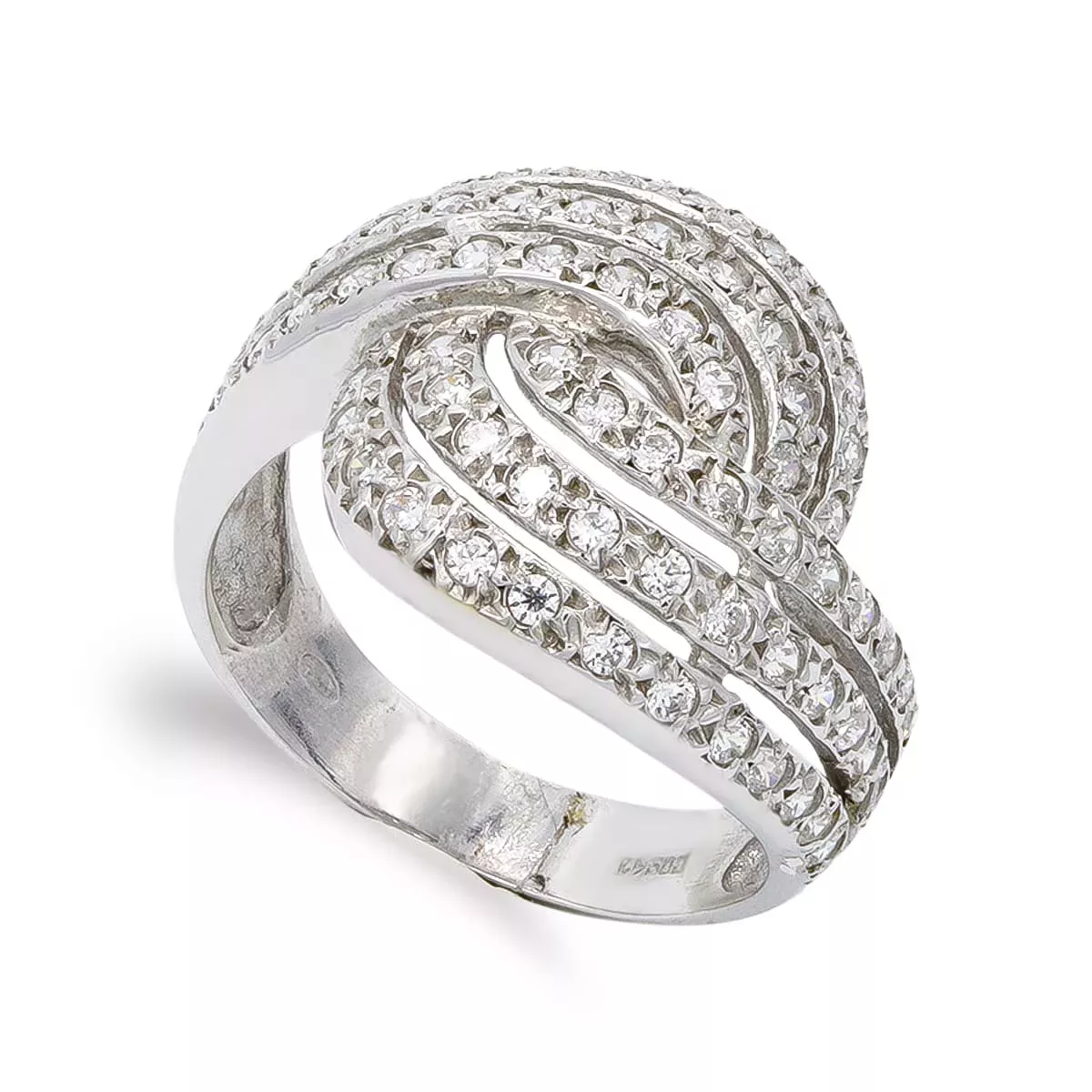 18K SORTIJA ORO BLANCO BANDAS Y CIRCONITAS. ANCHO: 16 MM 4