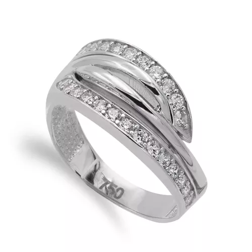 18K SORTIJA ORO BLANCO CON CIRCONITAS. ANCHO 10 MM 5