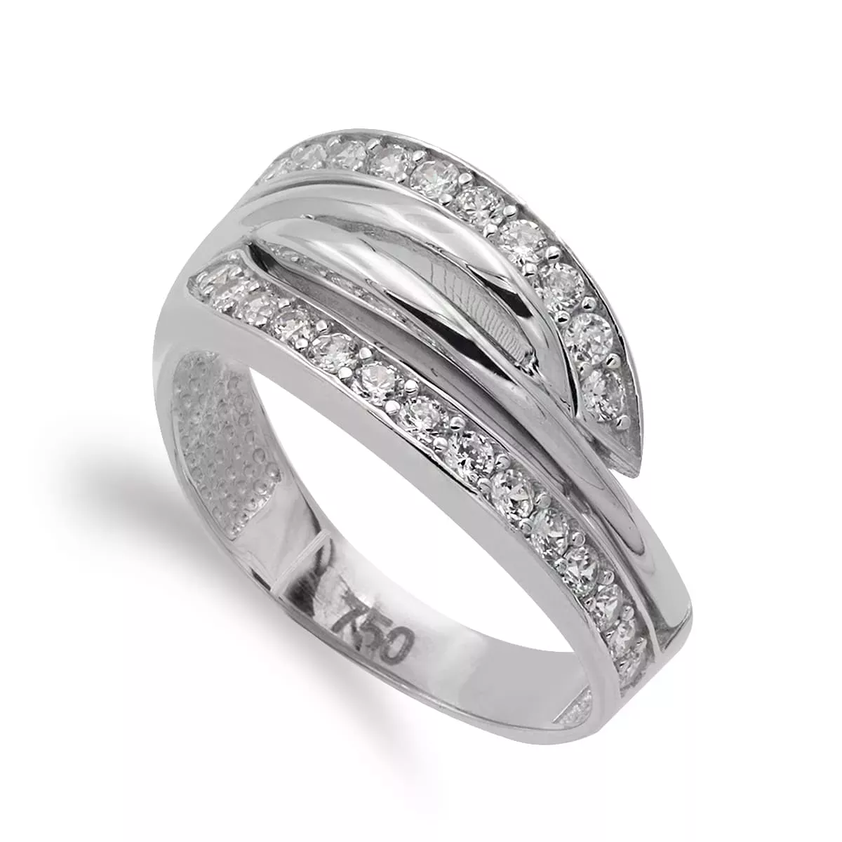 18K SORTIJA ORO BLANCO CON CIRCONITAS. ANCHO 10 MM 5