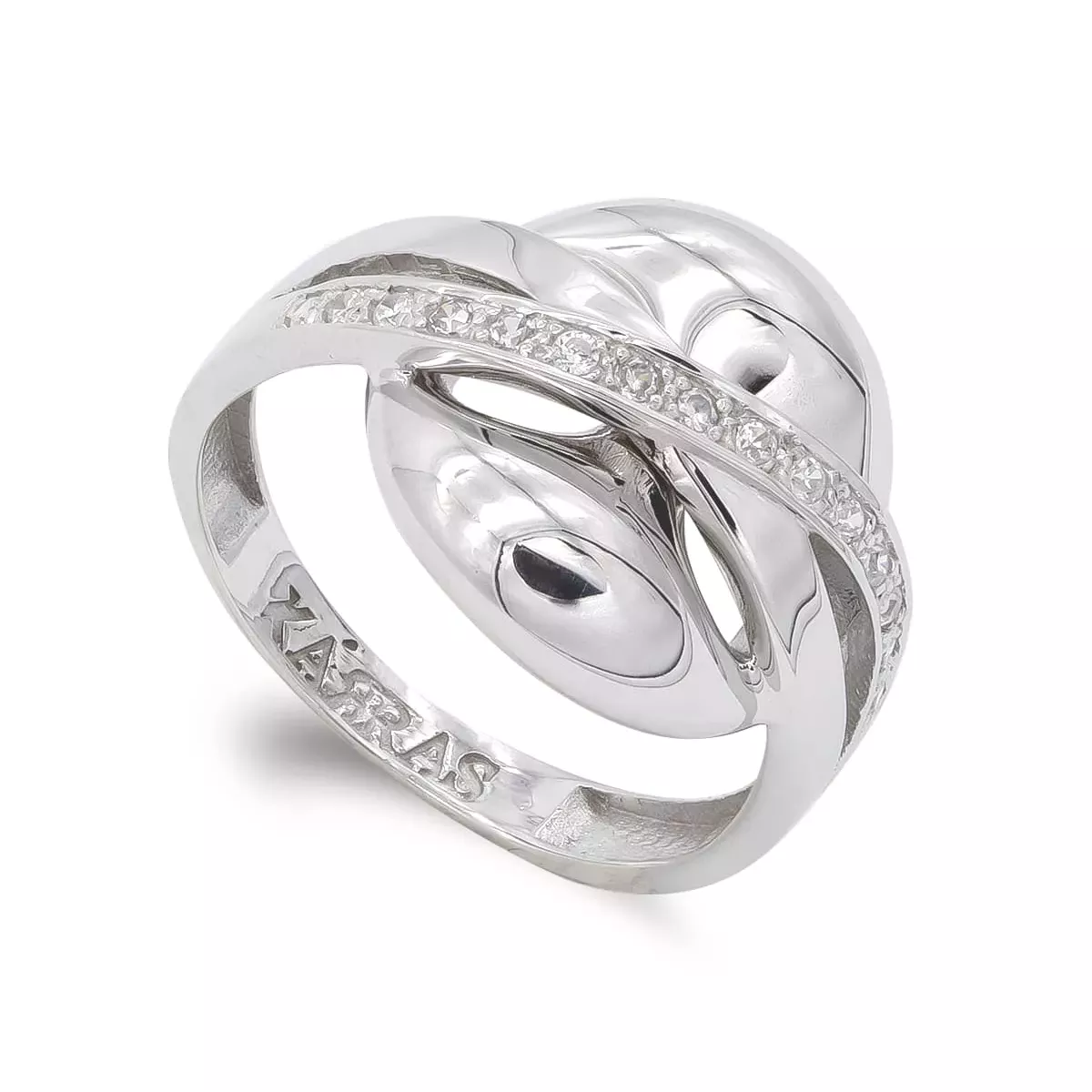 18K SORTIJA ORO BLANCO CON CIRCONITAS. ANCHO: 15