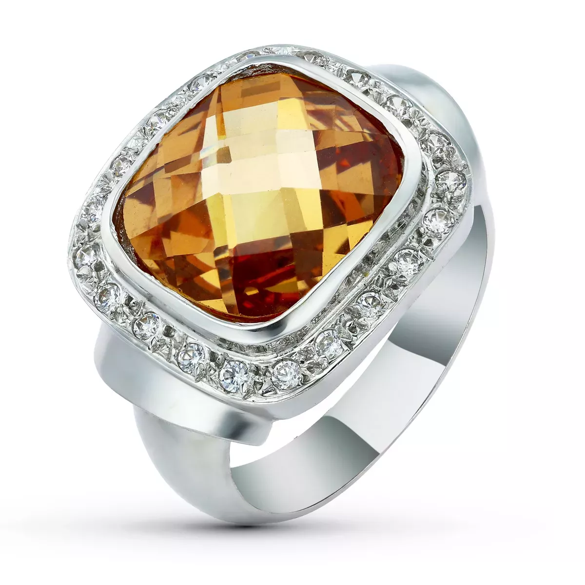 18K SORTIJA ORO BLANCO PIEDRA TOPACIO CON CIRCONITAS 5