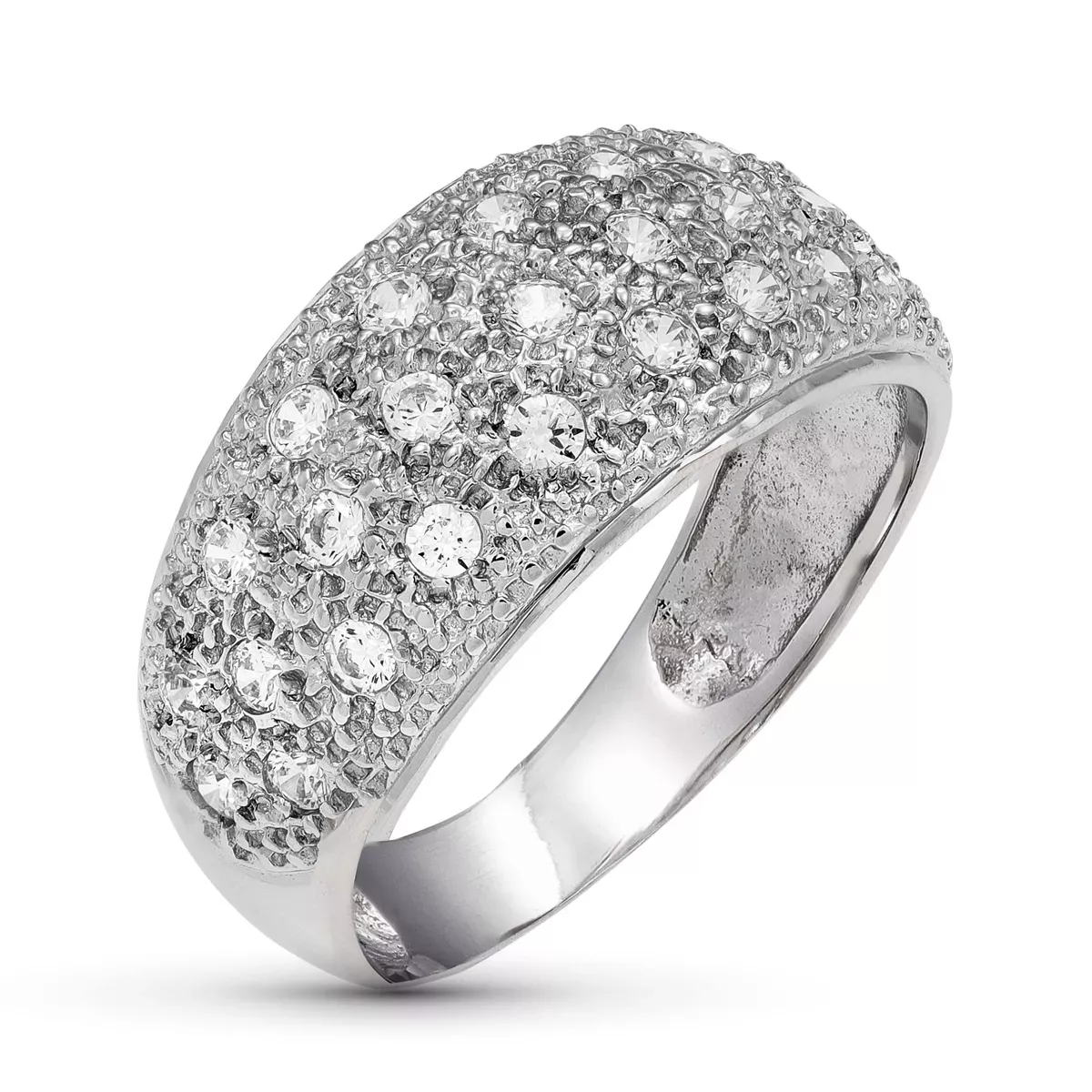 18K SORTIJA ORO BLANCO CON CIRCONITAS. ANCHO 10 MM 5