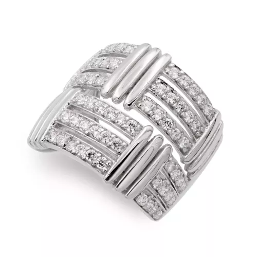 18K SORTIJA ORO BLANCO CON CIRCONITAS. ANCHO: 18 MM 7