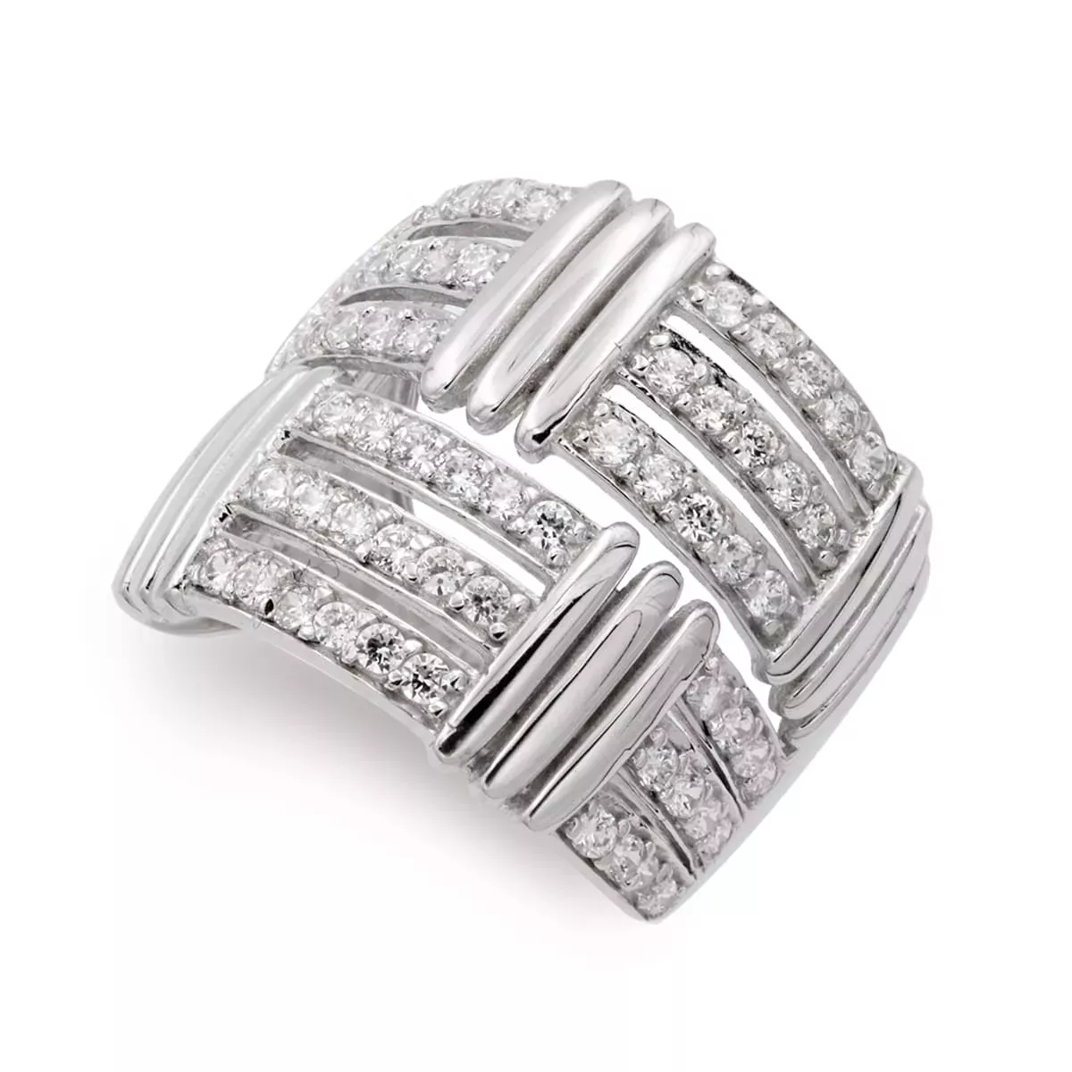 18K SORTIJA ORO BLANCO CON CIRCONITAS. ANCHO: 18 MM 7