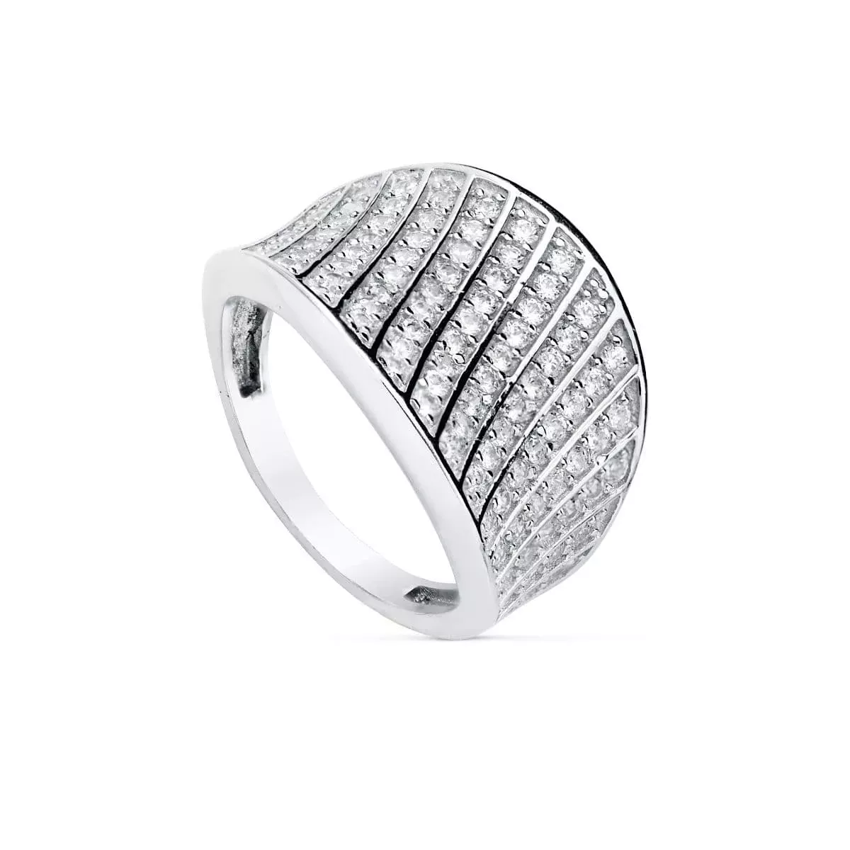 18K SORTIJA ORO BLANCO CON CIRCONITAS. ANCHO: 17 MM 8