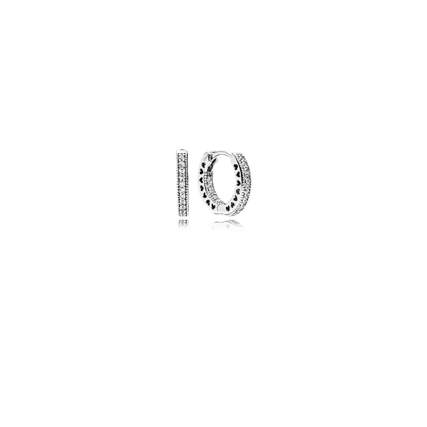 Pendientes de aro en plata de ley Corazones de PANDORA 296317CZ